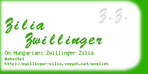 zilia zwillinger business card